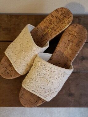 Women’s Cream Crochet Slide Sandals